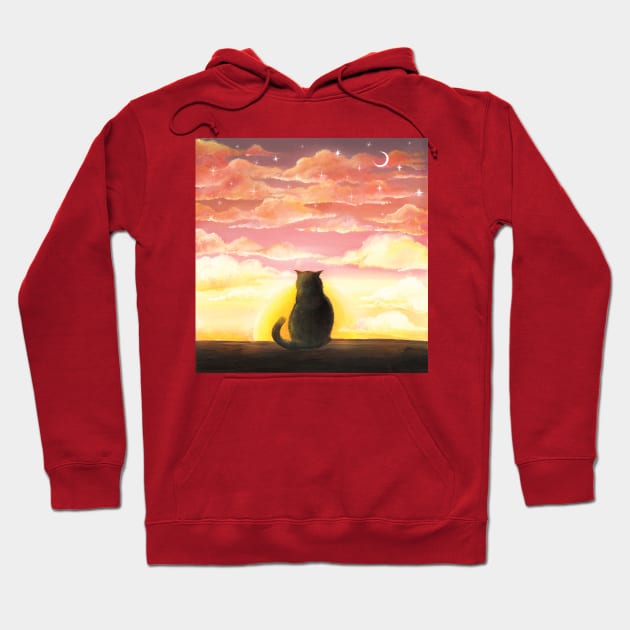 Cat sunset Hoodie by HannahFarr